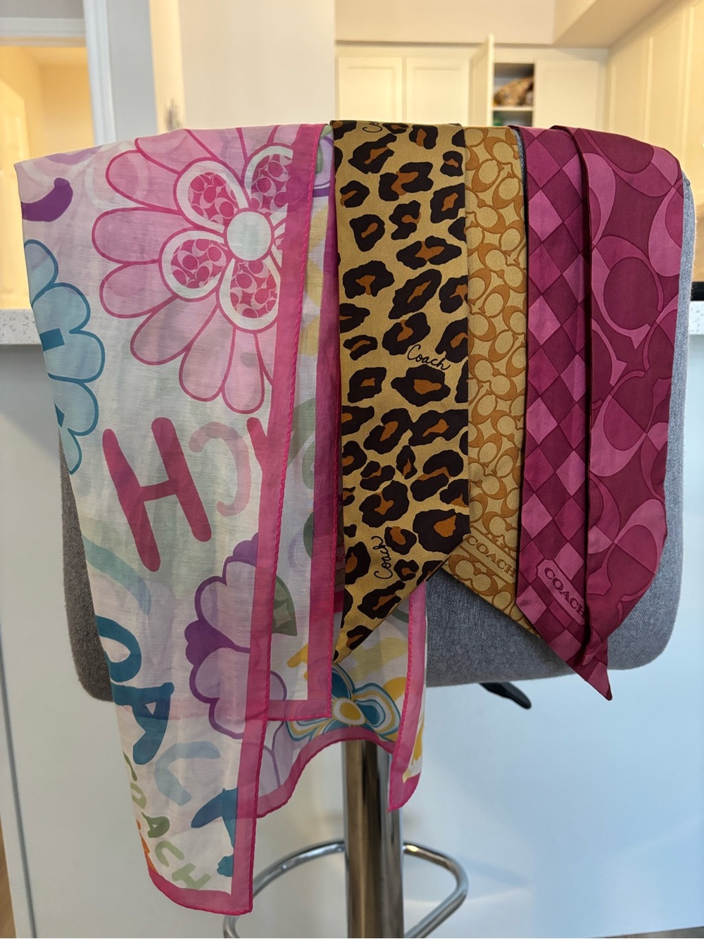 Coach scarves/twilly lot of 3